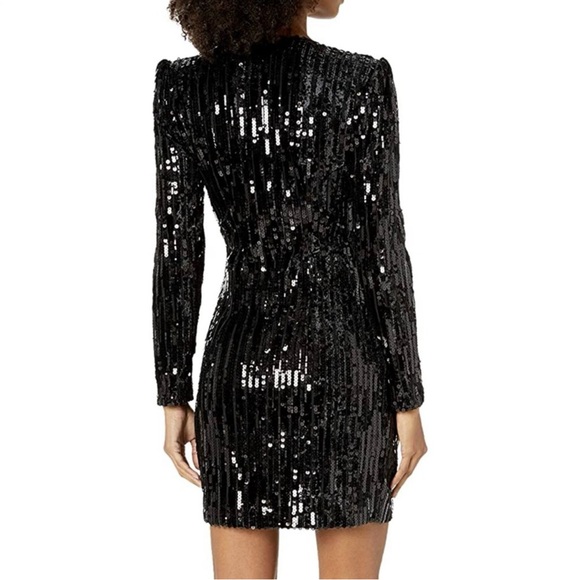 ASTR The Label Paris Sequin Velvet Wrap Dress Mini Special Occasion Party - Picture 4 of 9